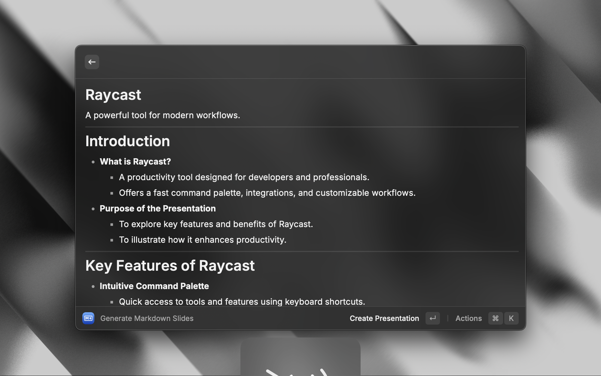 Markdown Slides Extension
